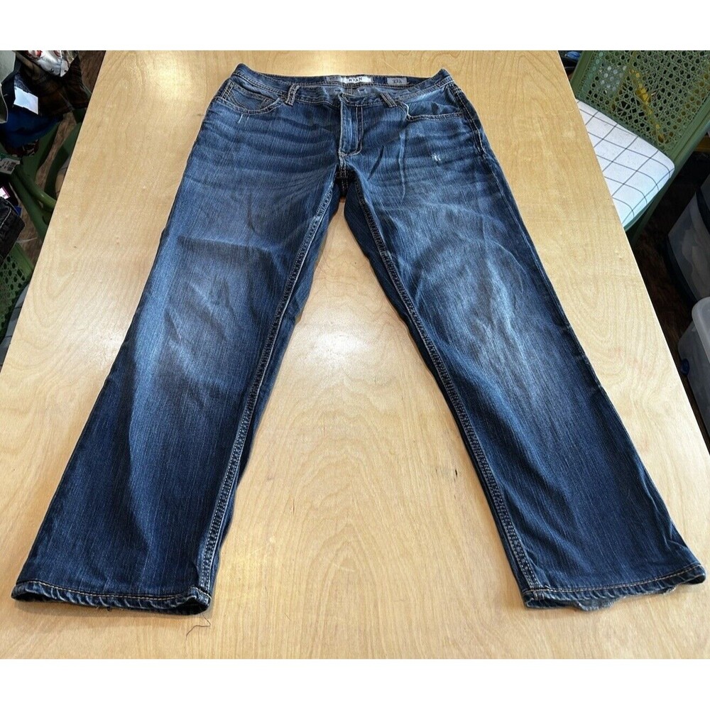BKE Ryan Jeans  Men's 33R Straight Leg Thick Stitching Medium Faded Wash